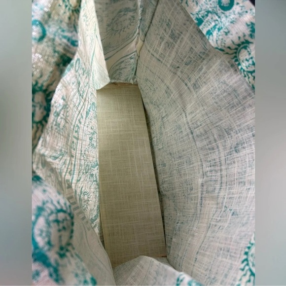 DIORIVIERA Teal and Cream Canvas Tote Bag. NWT - Picture 9 of 10